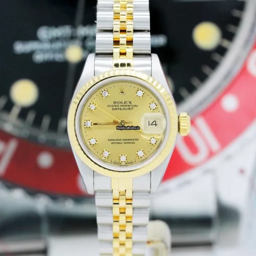 Discount Replica Rolex Lady-datejust 69173 Caliber 2135 Automatic Movement 26mm Steel Case Womens Watch - Image 3