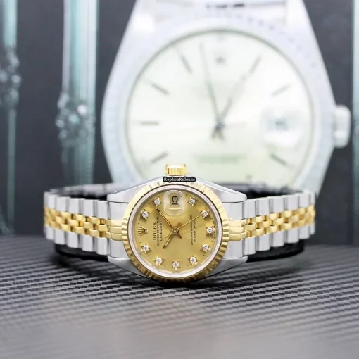 Discount Replica Rolex Lady-datejust 69173 Caliber 2135 Automatic Movement 26mm Steel Case Womens Watch - Image 7