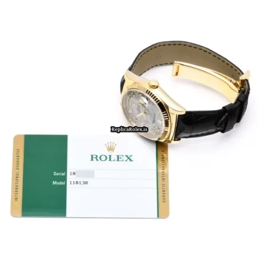 Affordable Replica Rolex Day-date 36 118138a Automatic Movement 36mm Yellow Gold Case Watch - Image 5