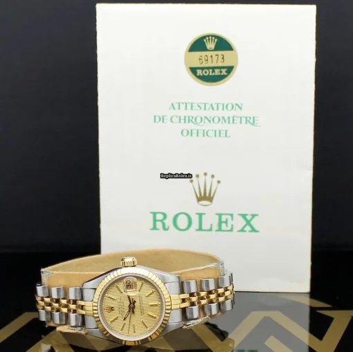 Remarkable Replica Rolex Lady-datejust 69173 Caliber 2135 Automatic Movement 26mm Steel Case Womens Watch - Image 3