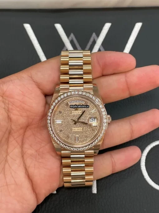 Fine Fake Rolex Day-date 40 228345 Caliber 3255 Automatic Movement 40mm Rose Gold Case Mens/unisex Watch