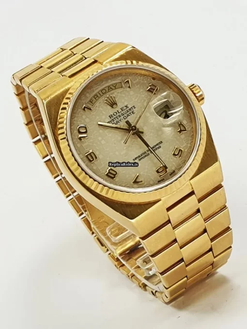 Trustworthy Fake Rolex Day-date Oysterquartz 19018 Caliber 5055 Quartz Movement 36mm Yellow Gold Case Mens/unisex Watch