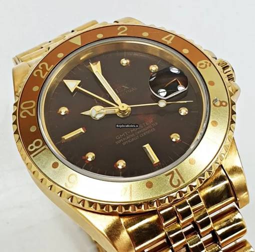 Incredible Replica Rolex Gmt-master 16758 Caliber 3075 Automatic Movement 40mm Yellow Gold Case Mens/unisex Watch