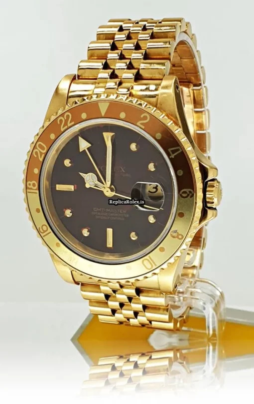 Incredible Replica Rolex Gmt-master 16758 Caliber 3075 Automatic Movement 40mm Yellow Gold Case Mens/unisex Watch - Image 3
