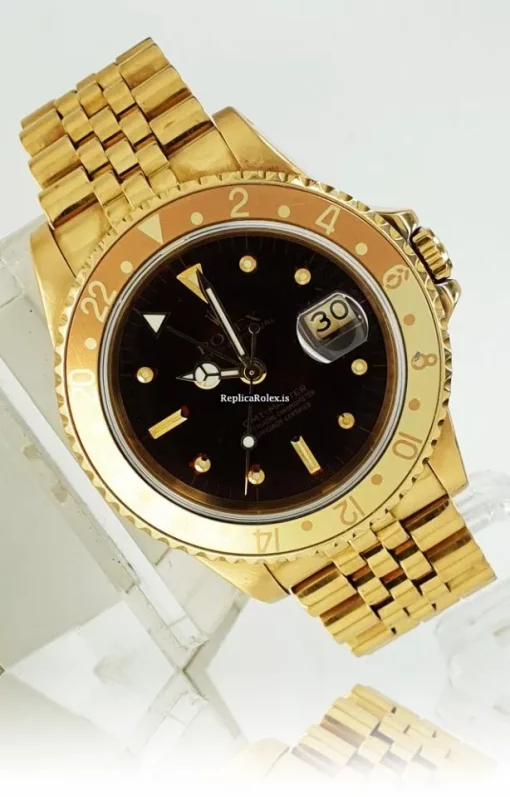 Incredible Replica Rolex Gmt-master 16758 Caliber 3075 Automatic Movement 40mm Yellow Gold Case Mens/unisex Watch - Image 5