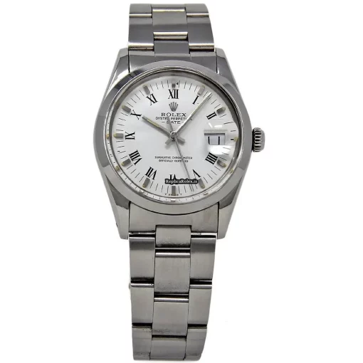 Perfect Replicas Rolex Oyster Perpetual Date 15000 Automatic Movement 34mm Steel Case Womens Watch - Image 2