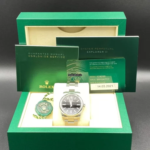 Amazing Replica Rolex Oyster Perpetual 34 124200 Caliber 2232 Automatic Movement 34mm Steel Case Mens/unisex Watch - Image 2