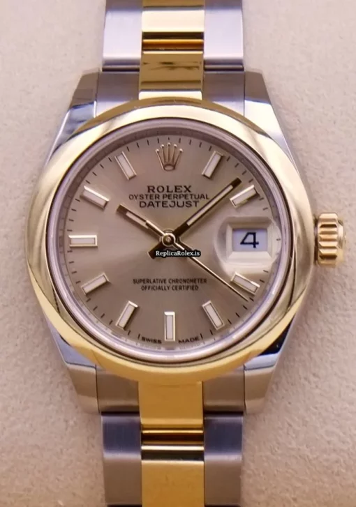 Lovely Fake Rolex Lady-datejust 279163 Automatic Movement 28mm Gold/steel Case Womens Watch