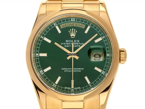 Distinctive Replica Rolex Day-date 36 118208 Caliber 3155 Automatic Movement 36mm Yellow Gold Case Mens/unisex Watch