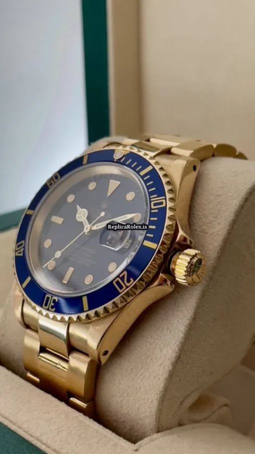 Excellent Fakes Rolex Submariner Date 16618 Caliber 3135 Automatic Movement 40mm Yellow Gold Case Mens/unisex Watch - Image 2