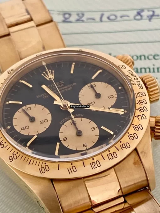 Reliable Replica Rolex Daytona 6265 Caliber 727 Manual Winding Movement 37mm Yellow Gold Case Mens/unisex Watch - Image 13