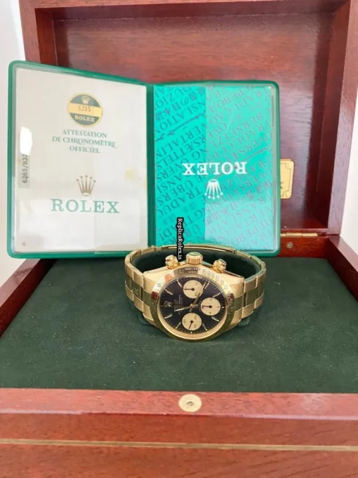 Reliable Replica Rolex Daytona 6265 Caliber 727 Manual Winding Movement 37mm Yellow Gold Case Mens/unisex Watch - Image 5