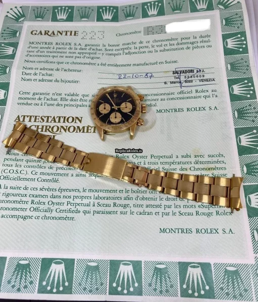 Reliable Replica Rolex Daytona 6265 Caliber 727 Manual Winding Movement 37mm Yellow Gold Case Mens/unisex Watch - Image 9