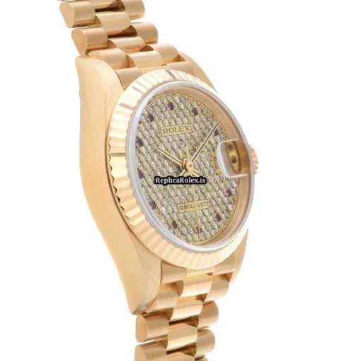 Nice Fakes Rolex Lady-datejust 69178 Automatic Movement 26mm Yellow Gold Case Womens Watch - Image 3