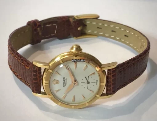 Luxury Replicas Rolex Oyster Precision 8823 Manual Winding Movement 23mm Yellow Gold Case Womens Watch - Image 4