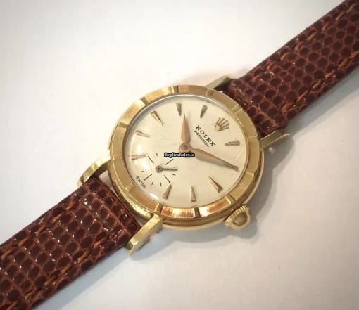 Luxury Replicas Rolex Oyster Precision 8823 Manual Winding Movement 23mm Yellow Gold Case Womens Watch - Image 5