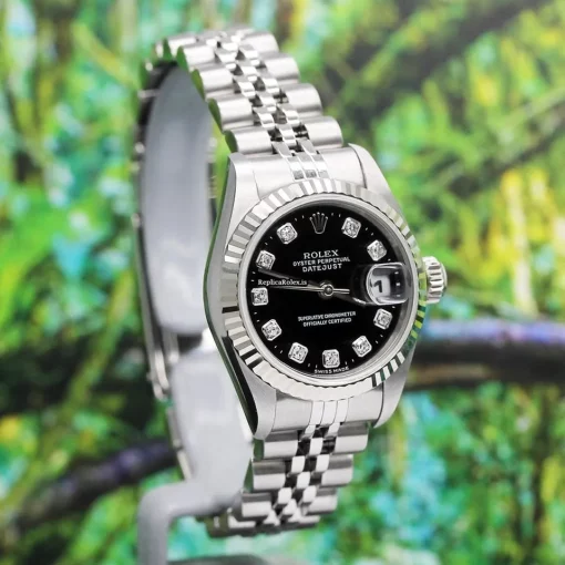 Lovely Replica Rolex Lady-datejust 69174 Caliber 2135 Automatic Movement 26mm Steel Case Womens Watch - Image 5