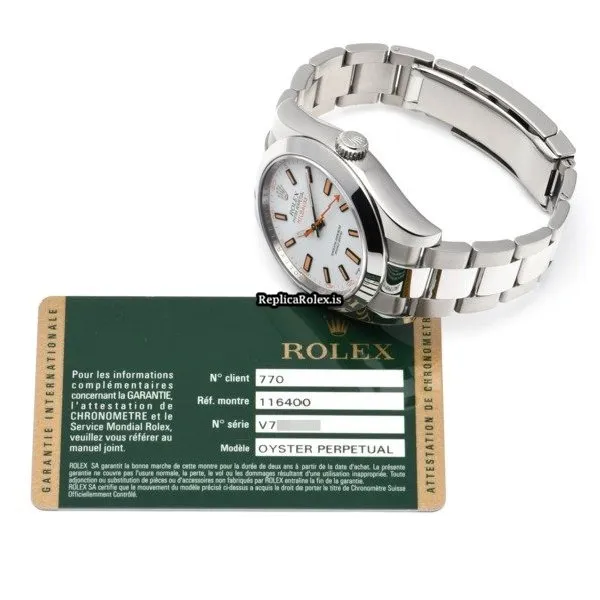 Nice Fake Rolex Milgauss 116400 Caliber 3131 Automatic Movement 40mm Steel Case Watch - Image 5