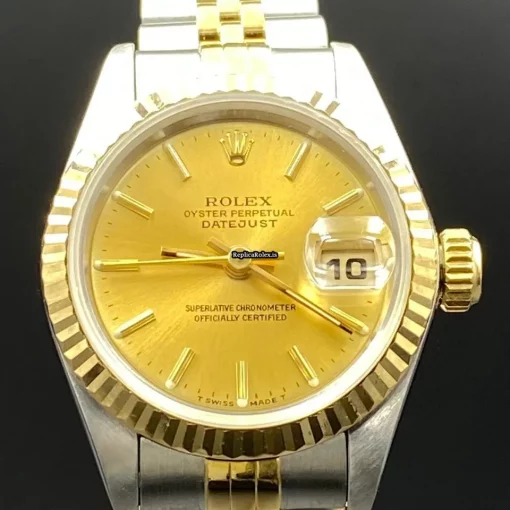 Fantastic Fake Rolex Lady-datejust 69173 Caliber 2135 Automatic Movement 26mm Gold/steel Case Womens Watch