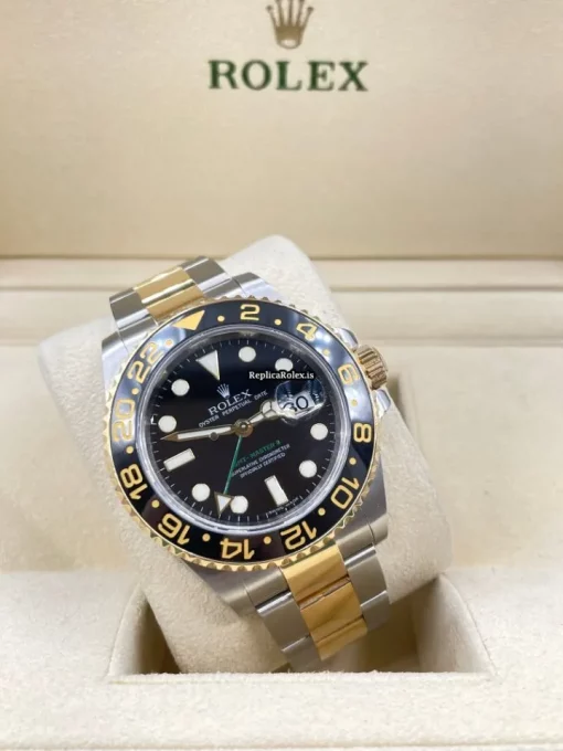 Swiss Fakes Rolex Gmt-master II 116713ln Caliber 3186 Automatic Movement 40mm Gold/steel Case Mens/unisex Watch - Image 3