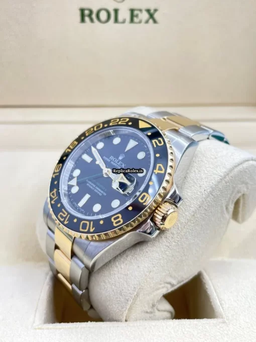 Swiss Fakes Rolex Gmt-master II 116713ln Caliber 3186 Automatic Movement 40mm Gold/steel Case Mens/unisex Watch - Image 5
