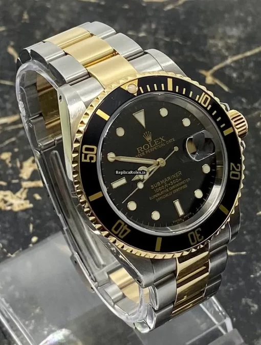 Great Replica Rolex Submariner Date 16613 Caliber 3135 Automatic Movement 40mm Gold/steel Case Mens/unisex Watch - Image 9