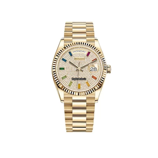 Amazing Replica Rolex Day-date 36 128238rbr Automatic Movement Yellow Gold Case Womens Watch