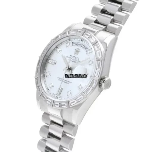 Discount Replica Rolex Day-date 118366a Caliber 3155 Automatic Movement 36mm Platinum Case Watch - Image 2