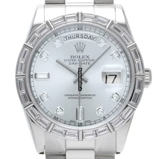 Discount Replica Rolex Day-date 118366a Caliber 3155 Automatic Movement 36mm Platinum Case Watch - Image 6