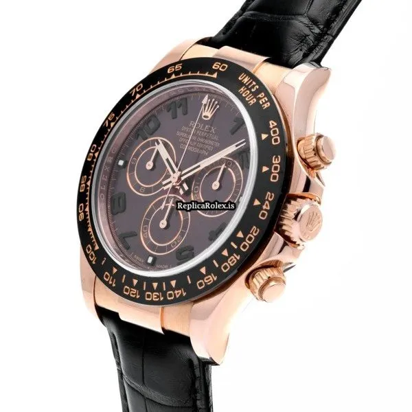 Swiss Fake Rolex Daytona 116515ln Caliber 4130 Automatic Movement 40mm Rose Gold Case Watch - Image 2