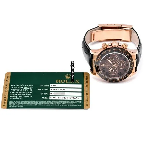 Swiss Fake Rolex Daytona 116515ln Caliber 4130 Automatic Movement 40mm Rose Gold Case Watch - Image 5