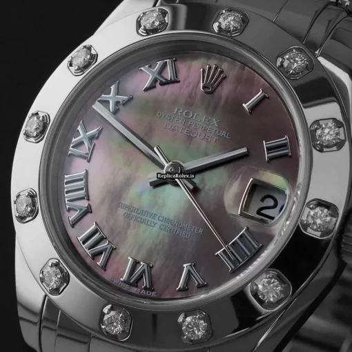 Swiss Replica Rolex Lady-datejust Pearlmaster 81319 Automatic Movement 34mm White Gold Case Womens Watch - Image 2