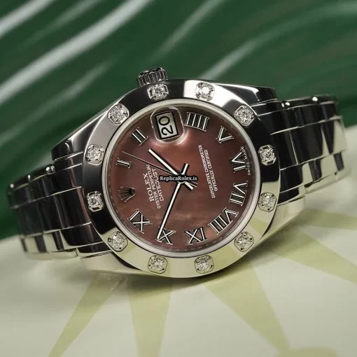 Swiss Replica Rolex Lady-datejust Pearlmaster 81319 Automatic Movement 34mm White Gold Case Womens Watch - Image 3
