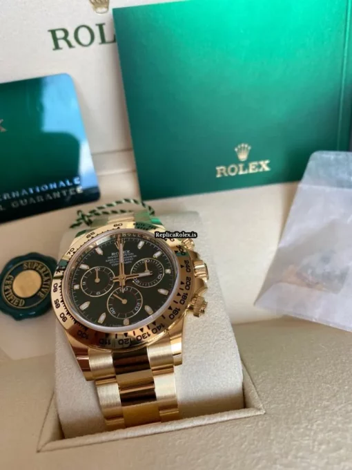 Ideal Fake Rolex Daytona 116508 Caliber 4130 Automatic Movement 40mm Yellow Gold Case Mens/unisex Watch - Image 6