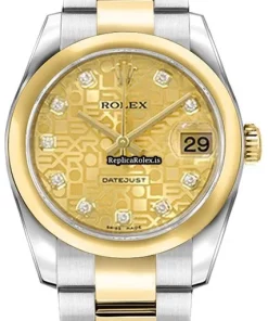 High-end Fake Rolex Lady-datejust 179163 Caliber 2235 Automatic Movement 26mm Gold/steel Case Womens Watch