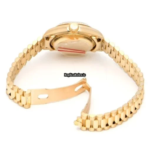 Top Fake Rolex Lady-datejust 69178g Automatic Movement 26mm Yellow Gold Case Womens Watch - Image 4