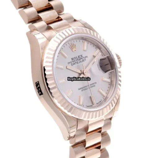 Reliable Fake Rolex Lady-datejust 279175 Caliber 2236 Automatic Movement 28mm Rose Gold Case Womens Watch - Image 3