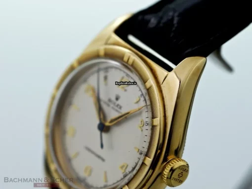 Superb Replica Rolex Bubble Back 5015 Manual Winding Movement 32mm Yellow Gold Case Mens/unisex Watch