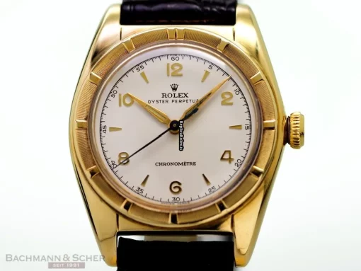 Superb Replica Rolex Bubble Back 5015 Manual Winding Movement 32mm Yellow Gold Case Mens/unisex Watch - Image 3