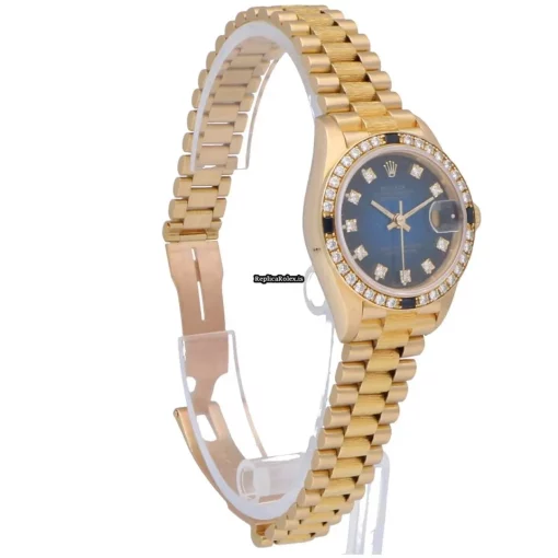 Amazing Replica Rolex Lady-datejust 69088 Automatic Movement 26mm Yellow Gold Case Womens Watch - Image 8