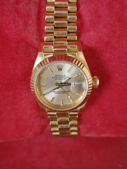 Exquisite Replica Rolex Lady-datejust 69178 Caliber 2135 Automatic Movement 26mm Yellow Gold Case Womens Watch - Image 7