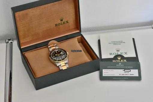 Quality Fake Rolex Gmt-master II 16713 Automatic Movement 40mm Gold/steel Case Watch - Image 8