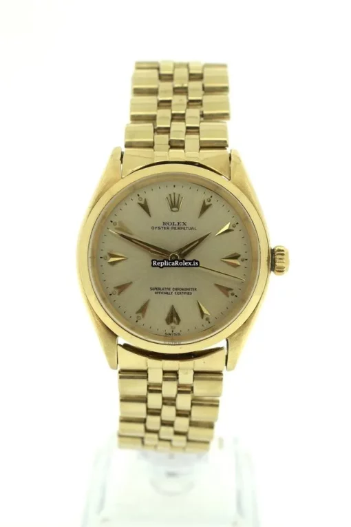 Swiss Replicas Rolex Oyster Perpetual 34 1002 Automatic Movement 33mm Yellow Gold Case Mens/unisex Watch