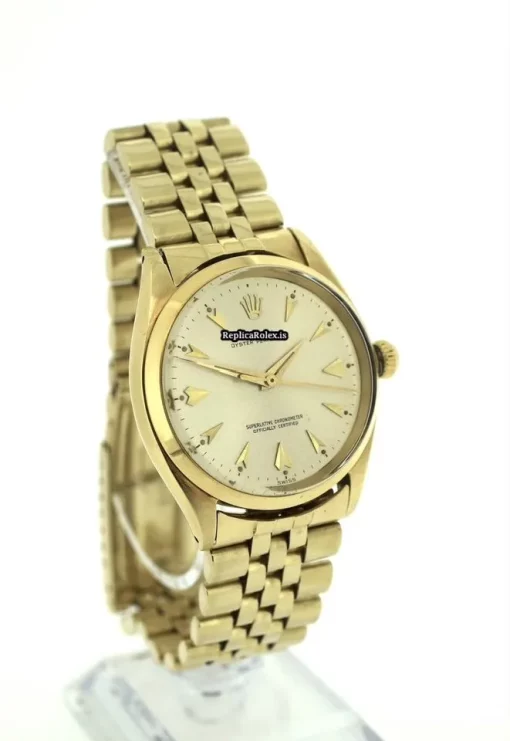 Swiss Replicas Rolex Oyster Perpetual 34 1002 Automatic Movement 33mm Yellow Gold Case Mens/unisex Watch - Image 2