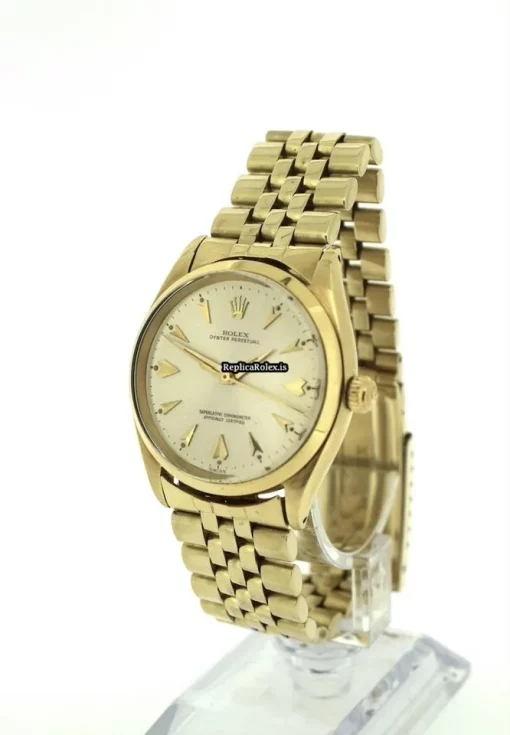 Swiss Replicas Rolex Oyster Perpetual 34 1002 Automatic Movement 33mm Yellow Gold Case Mens/unisex Watch - Image 3