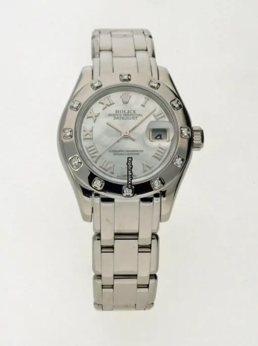 Superb Replica Rolex Lady-datejust Pearlmaster 80319 Caliber 2235 Automatic Movement 29mm White Gold Case Womens Watch - Image 4