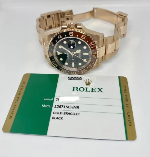 High Quality Fake Rolex Gmt-master II 126715chnr Caliber 3285 Automatic Movement 40mm Rose Gold Case Mens/unisex Watch - Image 3