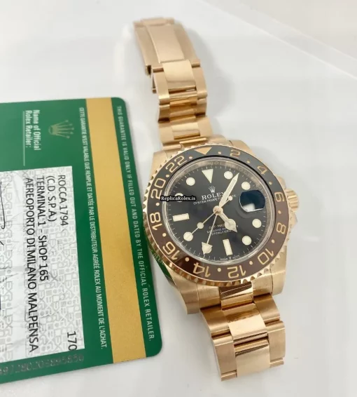 High Quality Fake Rolex Gmt-master II 126715chnr Caliber 3285 Automatic Movement 40mm Rose Gold Case Mens/unisex Watch - Image 8