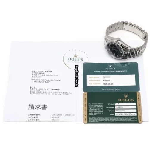 Unique Knockoff Rolex Day-date 36 118239a Caliber 3155 Automatic Movement 36mm White Gold Case Watch - Image 5