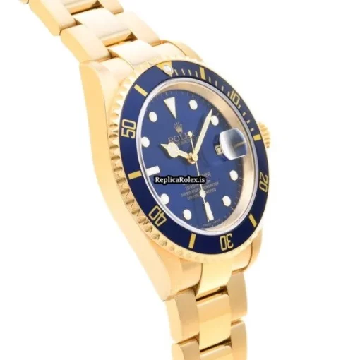 Unique Replica Rolex Submariner Date 16618 Caliber 3135 Automatic Movement 40mm Yellow Gold Case Watch - Image 3